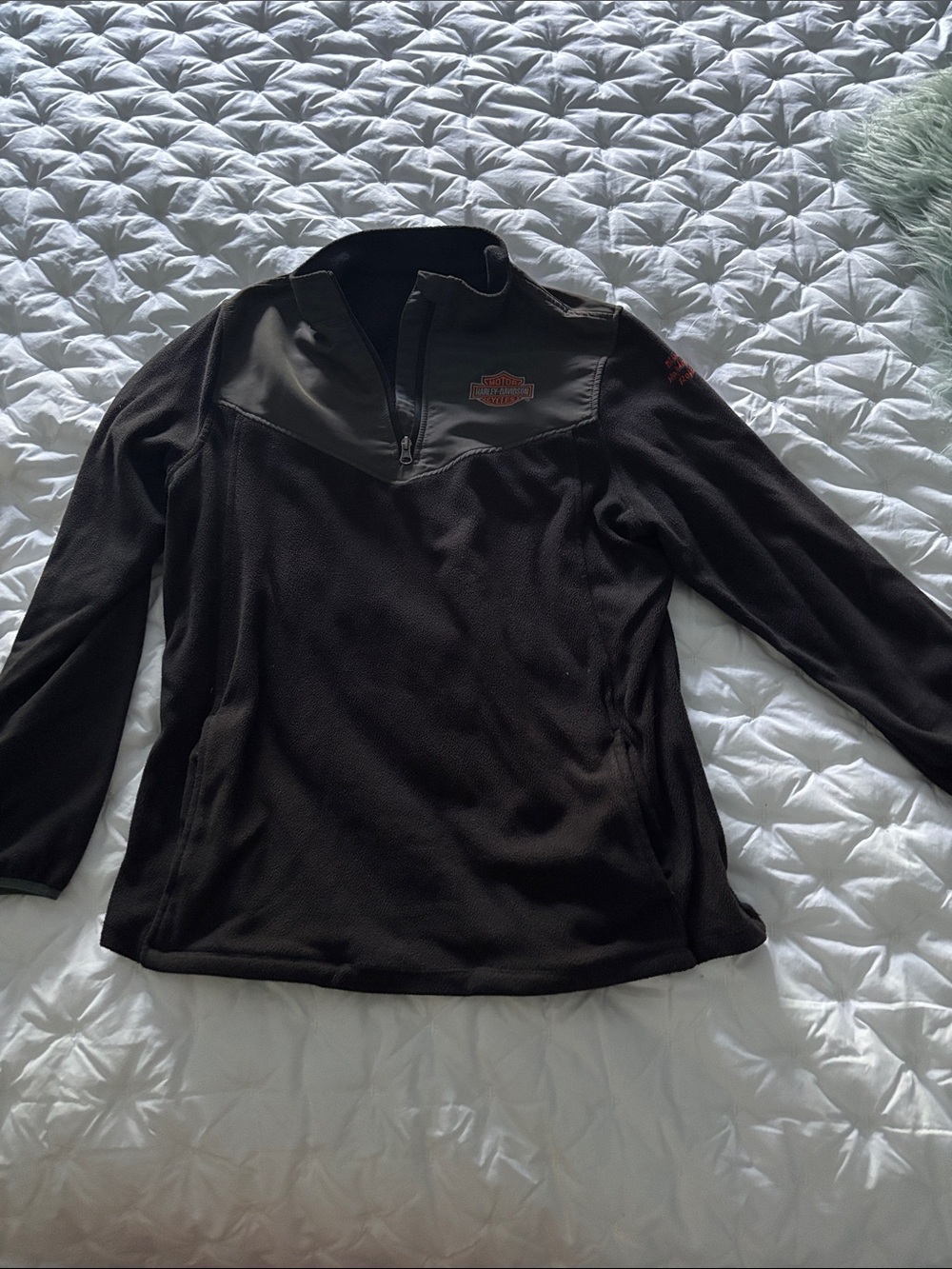 Harley-Davidson Black Pullover with Orange Logo Shield